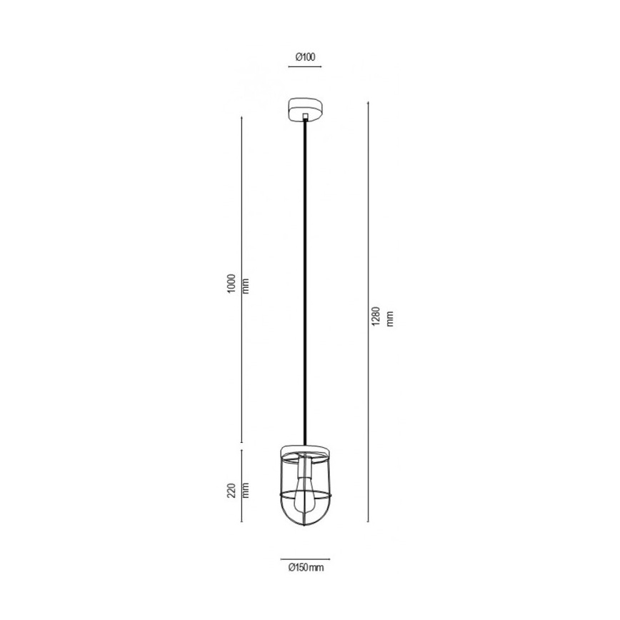 Lampadario a sospensione con filo NETUNO 1xE27/60W/230V quercia