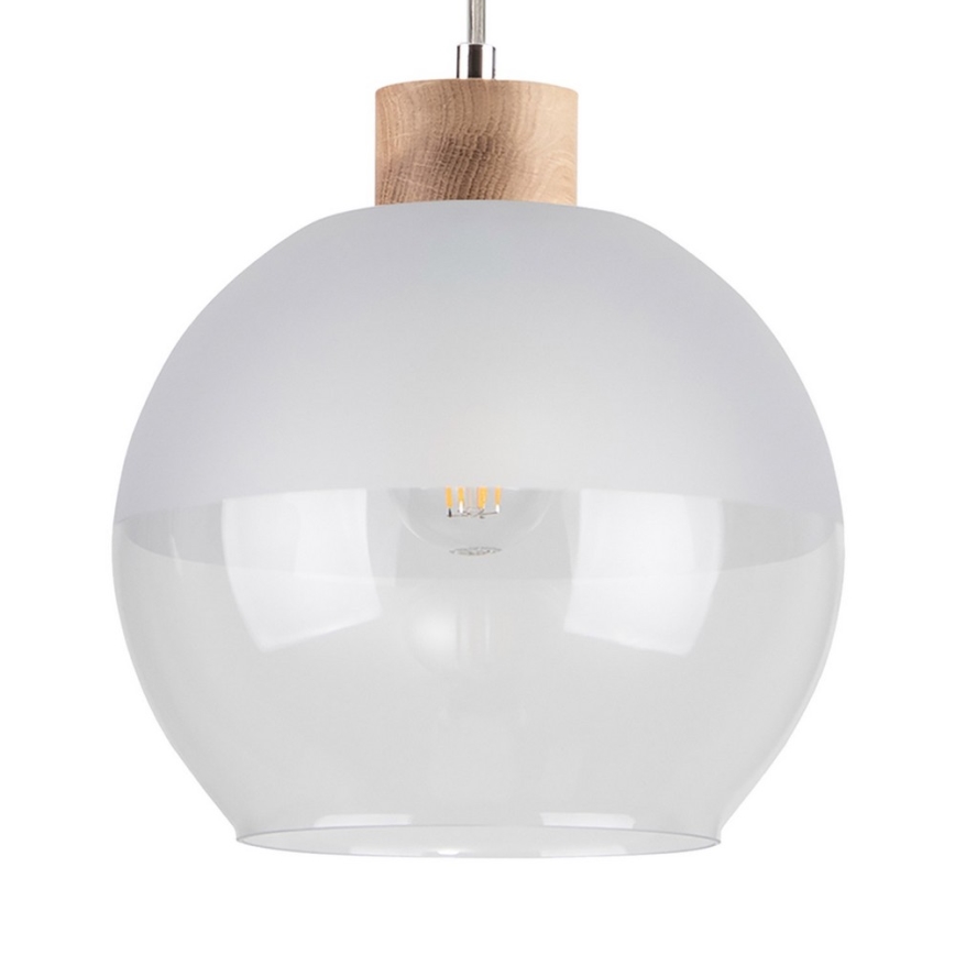 Suspension filaire ALESSANDRO 1xE27/60W/230V chêne - certifié FSC