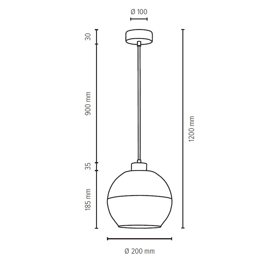Suspension filaire ALESSANDRO 1xE27/60W/230V chêne - certifié FSC