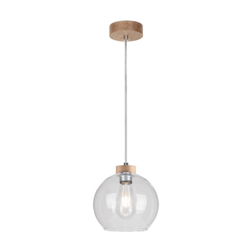 Suspension filaire LAGUNA 1xE27/60W/230V chêne - certifié FSC