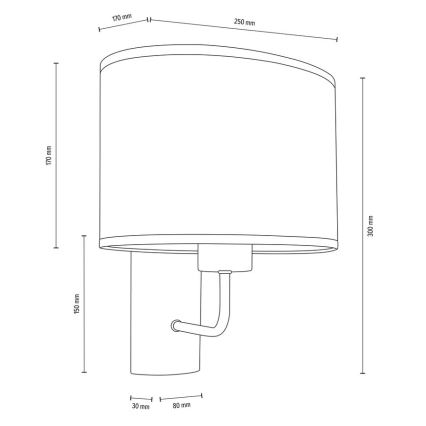 Wandlampe MERCEDES 1xE27/25W/230V cremefarben/Eiche – FSC-zertifiziert