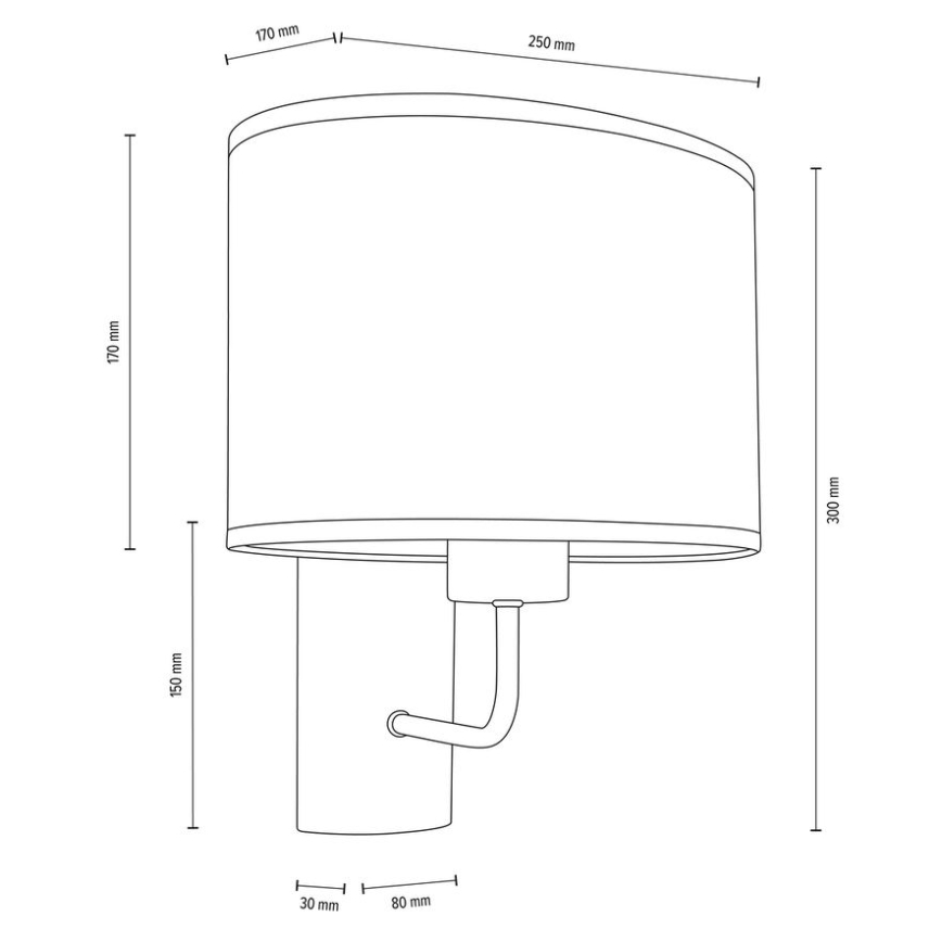 Wandlampe MERCEDES 1xE27/25W/230V weiß/Eiche – FSC-zertifiziert