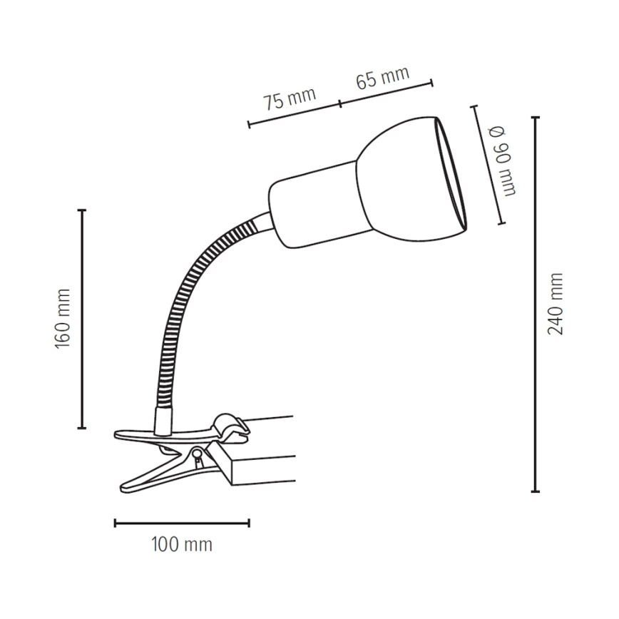 Flexible Klemmleuchte SVENDA 1xE27/60W/230V Eiche/Grau