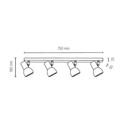 Luce Spot SVENDA 4xE27/60W/230V - certificato FSC