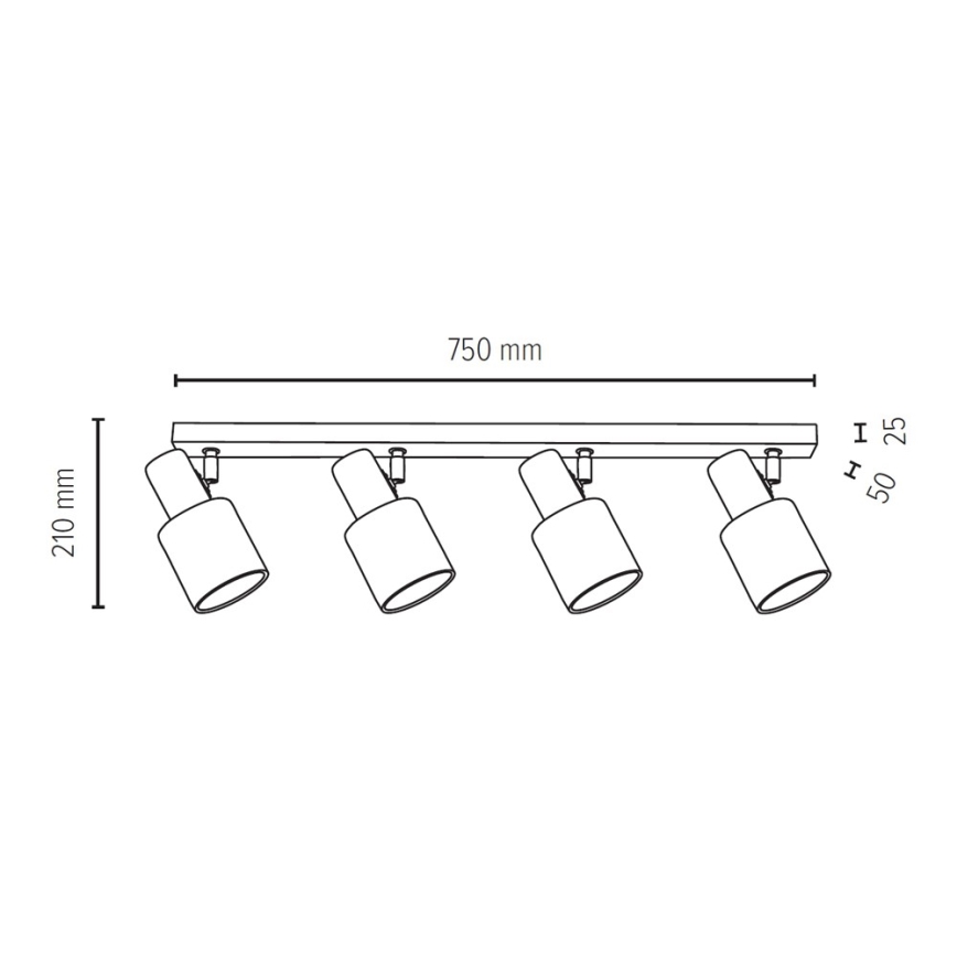 Luce Spot TREEHOUSE 4xE27/25W/230V - certificato FSC