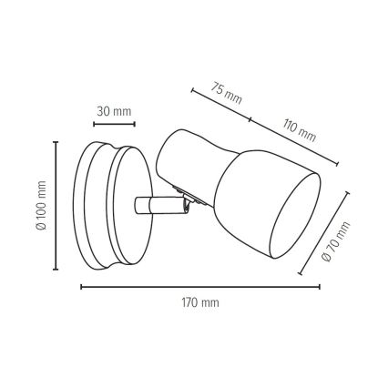 Luce Spot da parete SVANTJE 1xE14/40W/230V - certificato FSC