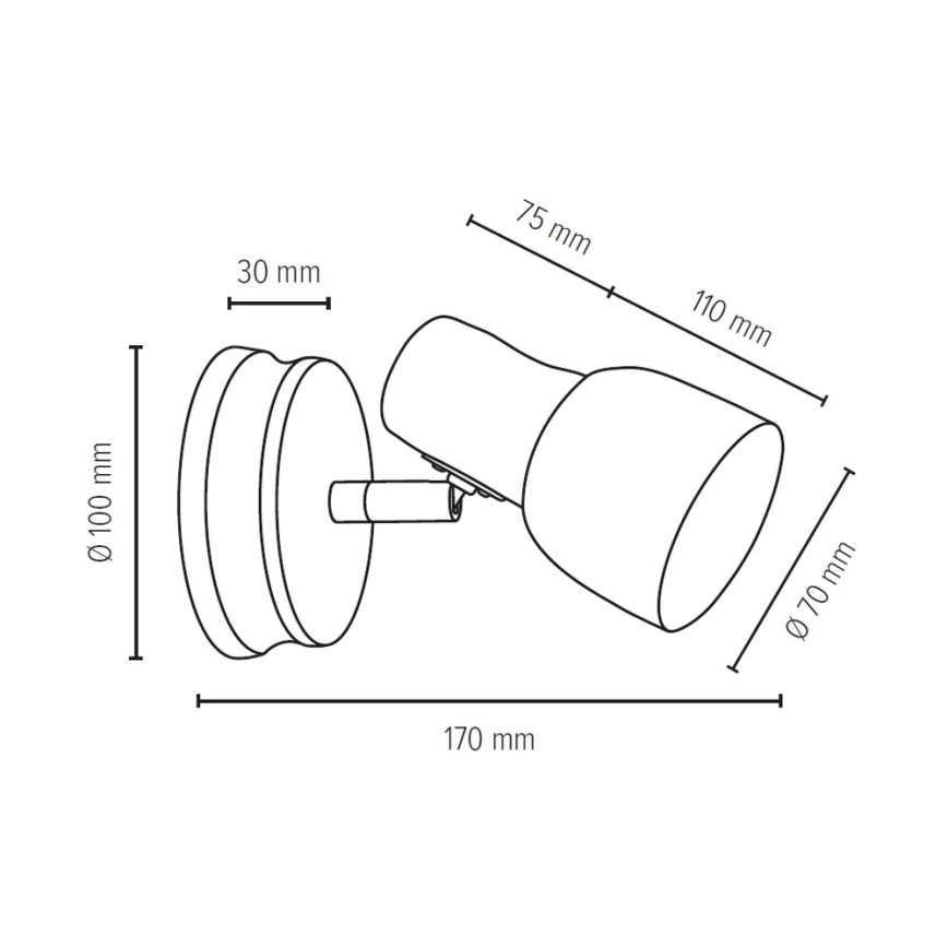 Luce Spot da parete SVANTJE 1xE14/40W/230V - certificato FSC