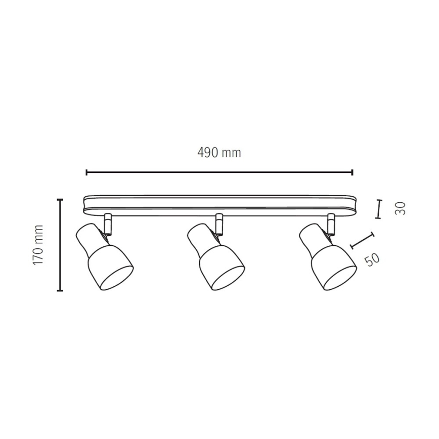 Spot-Einbauleuchte SVANTJE 3xE14/40W/230V Buche