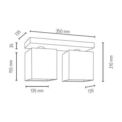 Lampada da soffitto GREAT 2xE27/25W/230V cemento