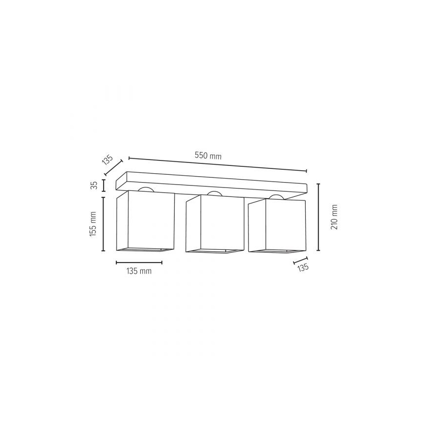 Lampada da soffitto GREAT 3xE27/25W/230V cemento
