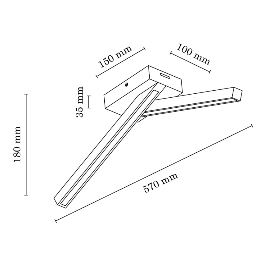 LED-Anbauleuchte LINUS 2xLED/4,5W/230V matte Eiche