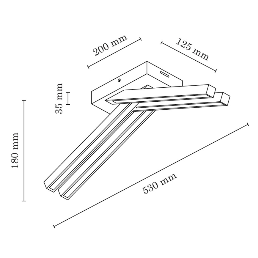 LED-Aufbauleuchte LINUS 4xLED/4,5W/230V Eiche matt – FSC-zertifiziert