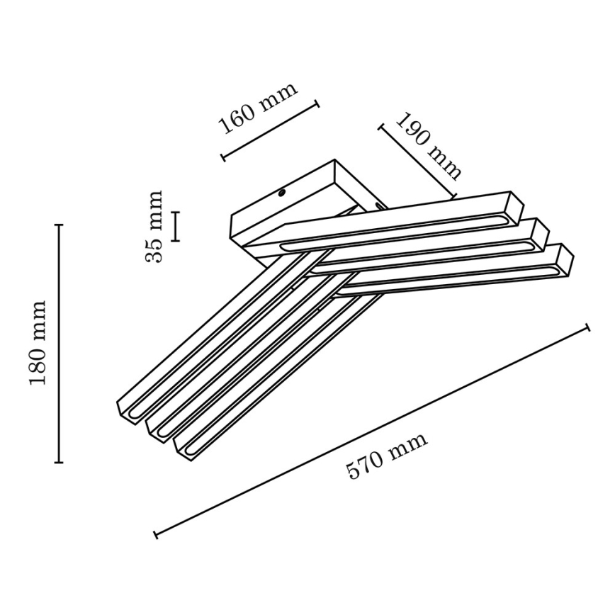 LED-Aufbau-Deckenleuchte LINUS 6xLED/4,5W/230V matt Eiche