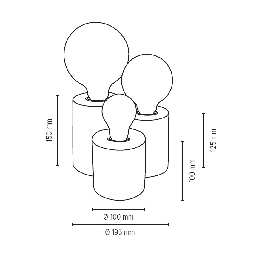 Lampada da tavolo VINCENT 3xE27/15W/230V Betulla