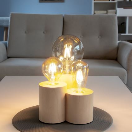 Lampe de table VINCENT 3xE27/15W/230V Bouleau