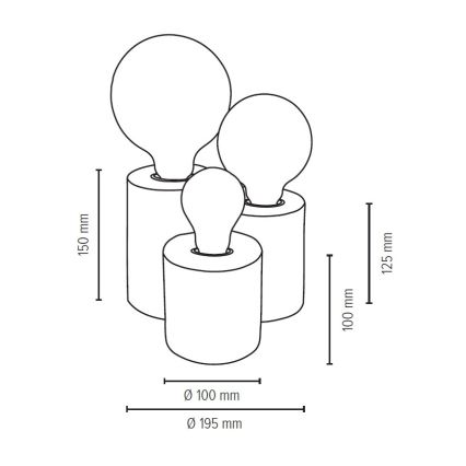 Lampada da tavolo VINCENT 3xE27/15W/230V quercia