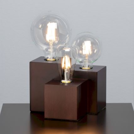 Lampe de table VINCENT 3xE27/15W/230V hêtre