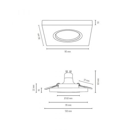 Lampada LED da incasso VITAR 1xGU10/5W/230V CRI 90 quercia – FSC certificato