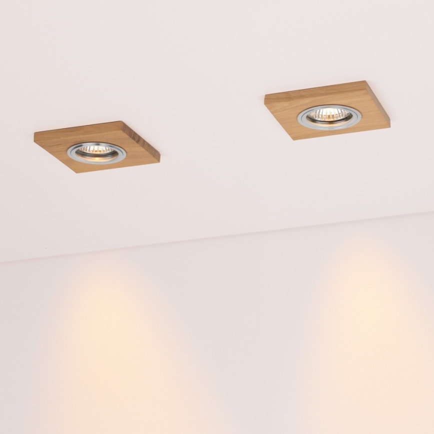 LOT 3x Spot encastrable LED VITAR 1xGU10/5W/230V CRI 90 chêne – FSC certifié