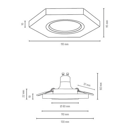 Lampada LED da incasso VITAR 1xGU10/5W/230V CRI 90 faggio – FSC certificato