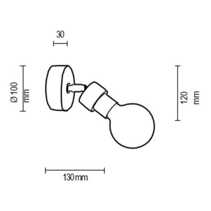 Wandspot MARJOLAINE 1xE27/25W/230V Eiche
