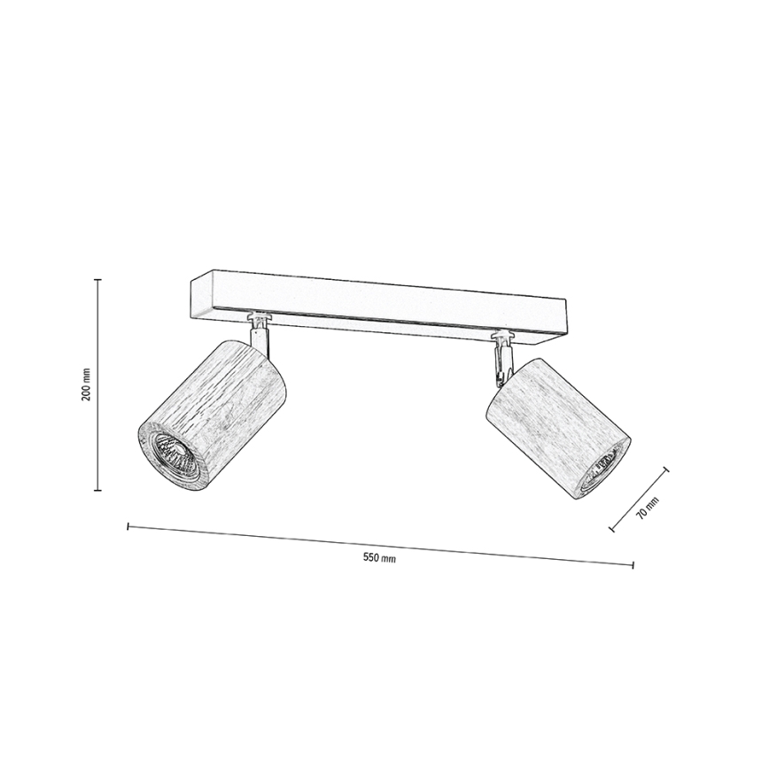 LED-Deckenstrahler MATTI 2xGU10/5W/230V Eiche
