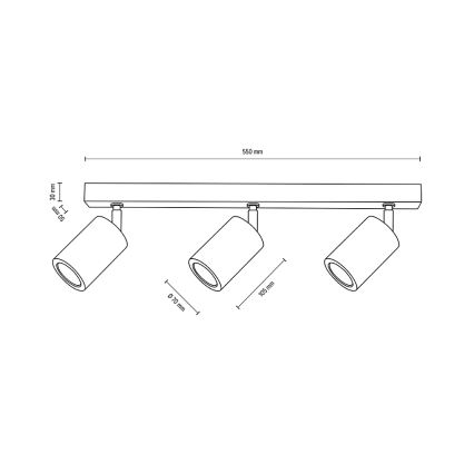 Spot de plafond LED MATTI 3xGU10/5W/230V chêne - certifié FSC