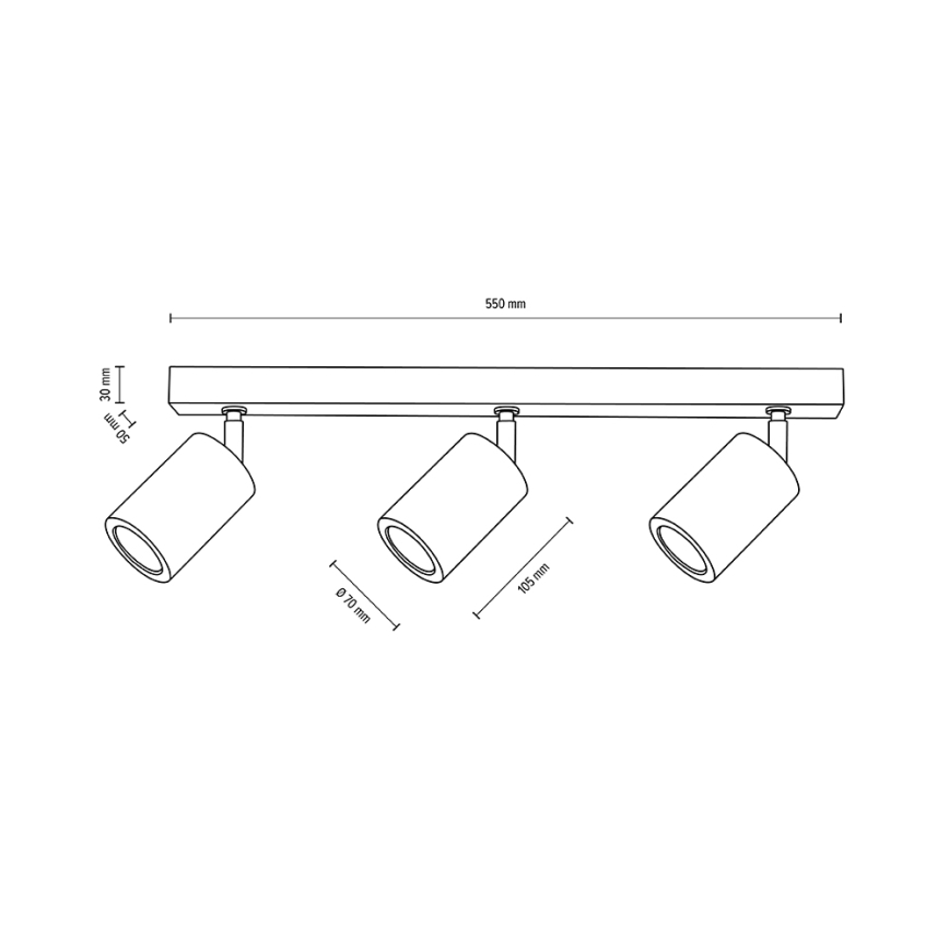 Spot de plafond LED MATTI 3xGU10/5W/230V chêne - certifié FSC
