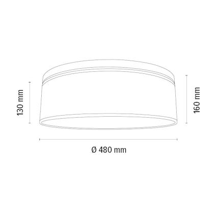 Plafonnier BENITA 2xE27/25W/230V d. 48 cm crème/chêne