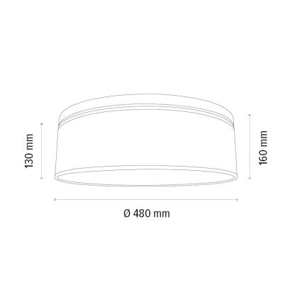 Plafonnier BENITA 2xE27/25W/230V d. 48 cm blanc/chêne