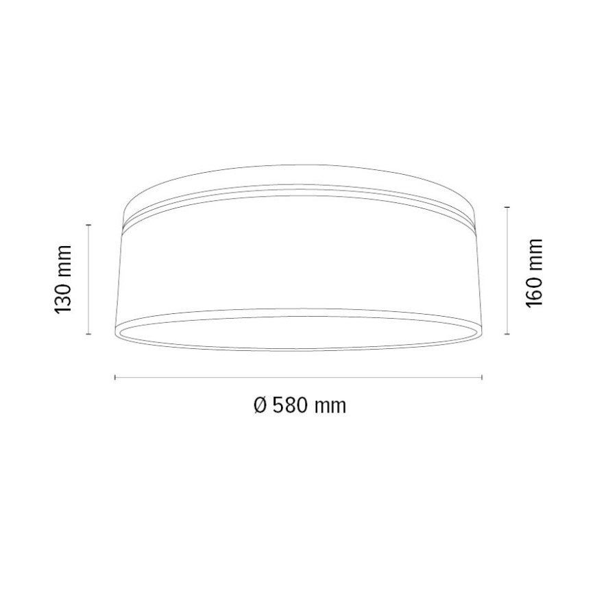 Plafonnier BENITA 4xE27/25W/230V d. 58 cm crème/chêne
