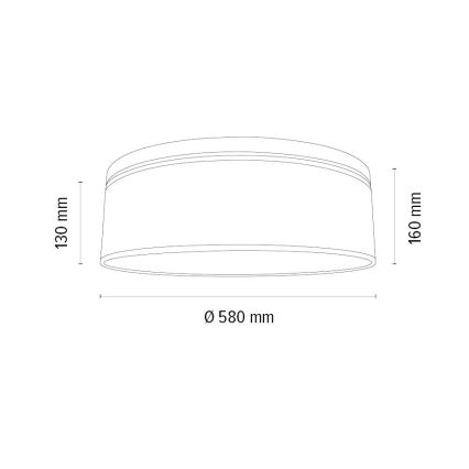 Plafonnier BENITA 4xE27/25W/230V d. 58 cm blanc/chêne