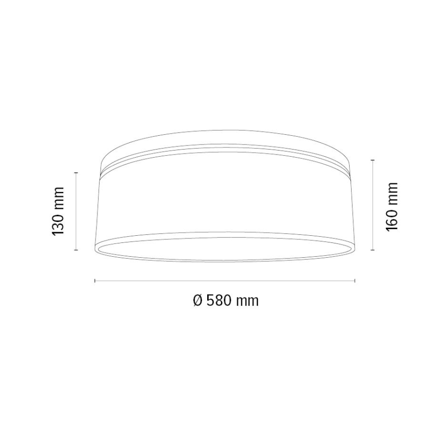 Plafonnier BENITA 4xE27/25W/230V d. 58 cm blanc/chêne