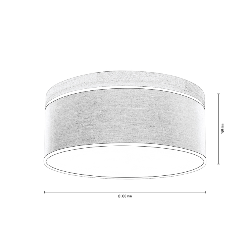 Plafoniera BOHO 2xE27/25W/230V Ø 38 cm rovere