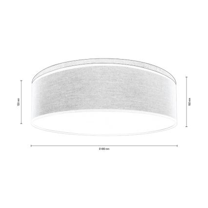 Plafoniera BOHO 3xE27/25W/230V diametro 48 cm quercia