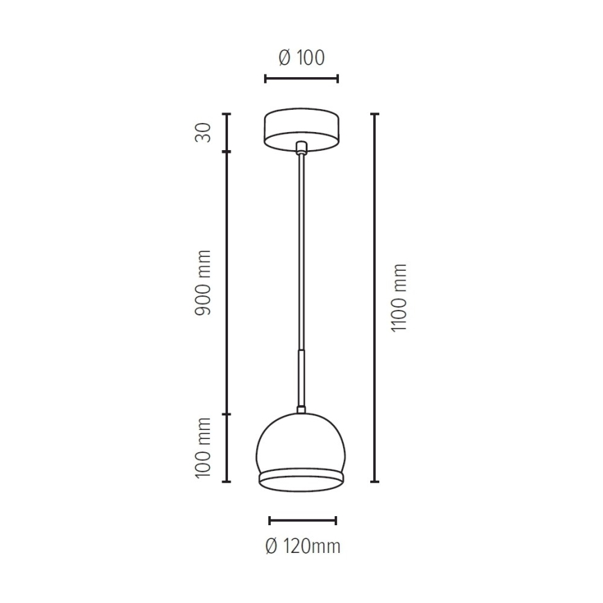 Suspension filaire LED BALL WOOD 1xGU10/5W/230V chêne mat
