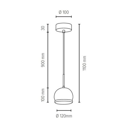 Suspension filaire LED BALL WOOD 1xGU10/5W/230V chêne mat