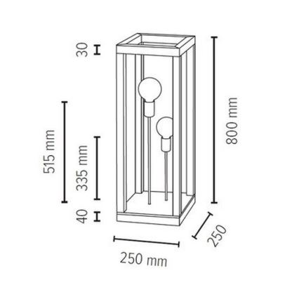 Lampada con piedistallo KAGO 2xE27/60W/230V quercia opaco