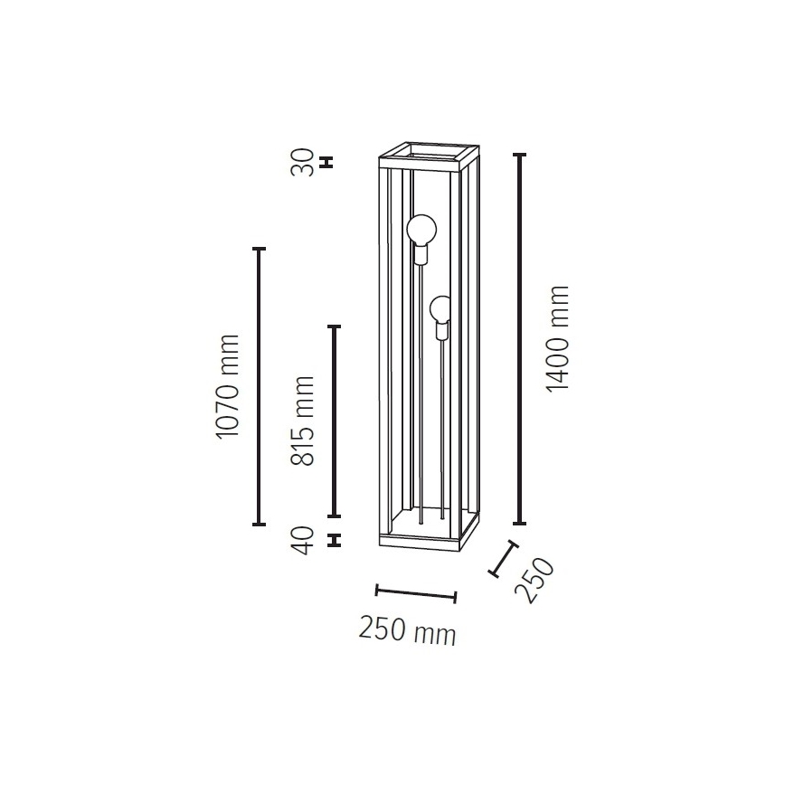 Lampada da terra KAGO 2xE27/60W/230V quercia opaco - certificato FSC