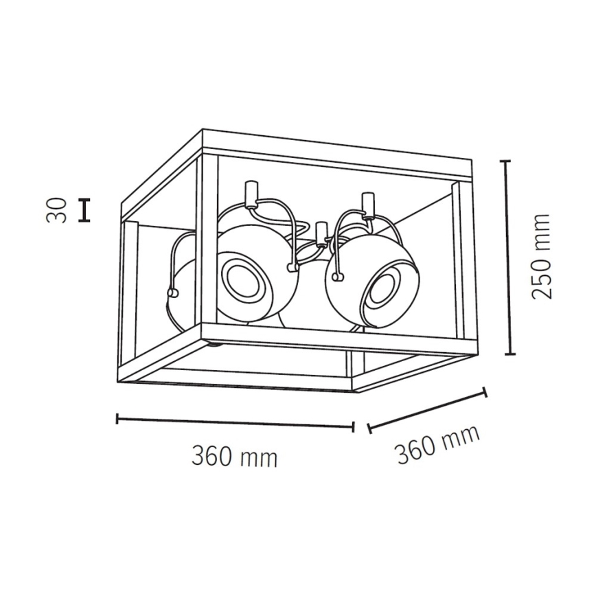 Plafoniera LED ROY 4xGU10/5W/230V quercia opaco