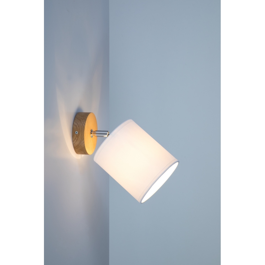 Faretto da parete APRILLIA 1xE27/25W/230V quercia bianco