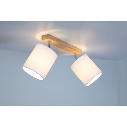 Faretto APRILLIA 2xE27/25W/230V quercia bianca - certificato FSC