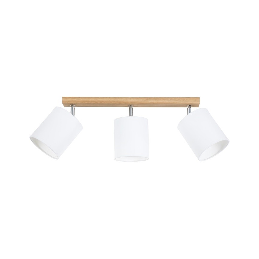Spot APRILLIA 3xE27/25W/230V chêne blanc - certifié FSC