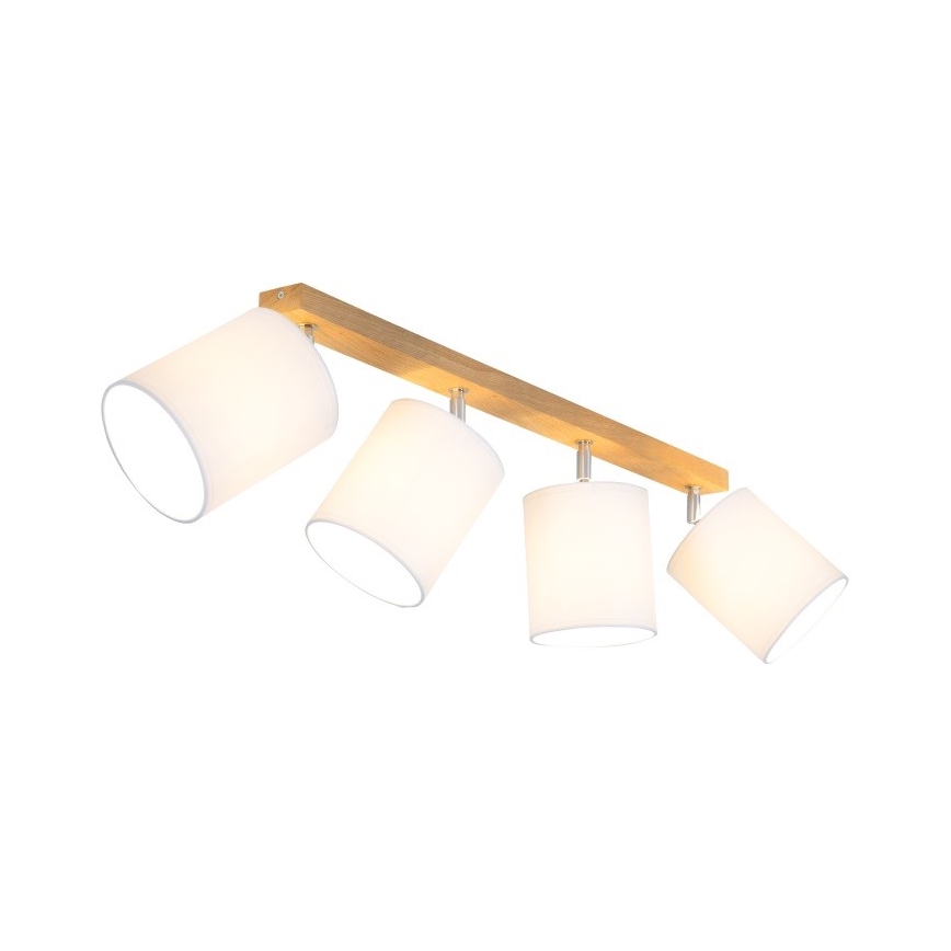 Spot APRILLIA 4xE27/25W/230V chêne blanc - certifié FSC