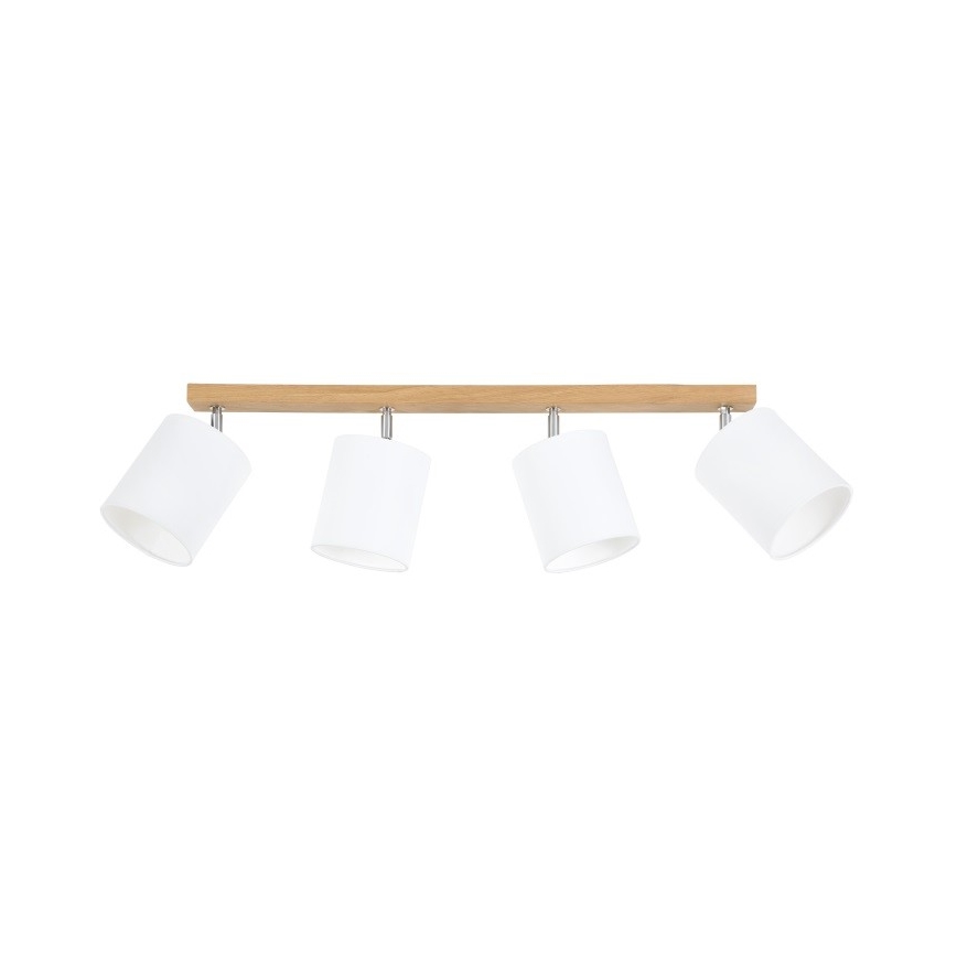 Spot APRILLIA 4xE27/25W/230V chêne blanc - certifié FSC