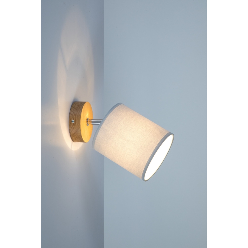 Wandstrahler APRILLIA 1xE27/25W/230V Eiche, grau