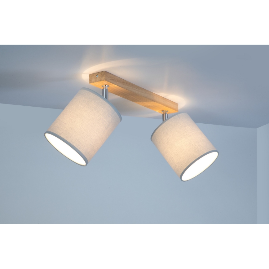Spot APRILLIA 2xE27/25W/230V chêne gris - certifié FSC