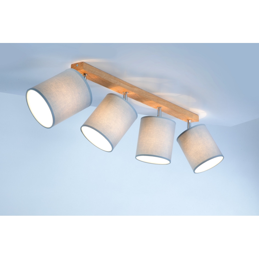 Faretto APRILLIA 4xE27/25W/230V quercia grigia - certificato FSC
