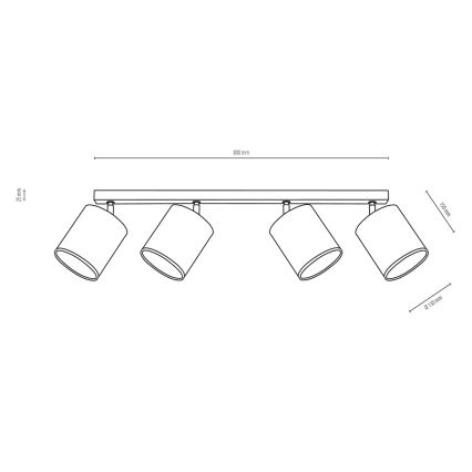 Faretto APRILLIA 4xE27/25W/230V quercia grigia - certificato FSC