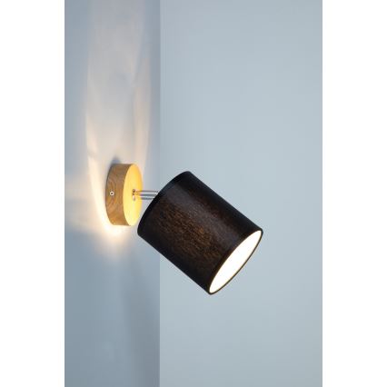 Faretto da parete APRILLIA 1xE27/25W/230V quercia nero